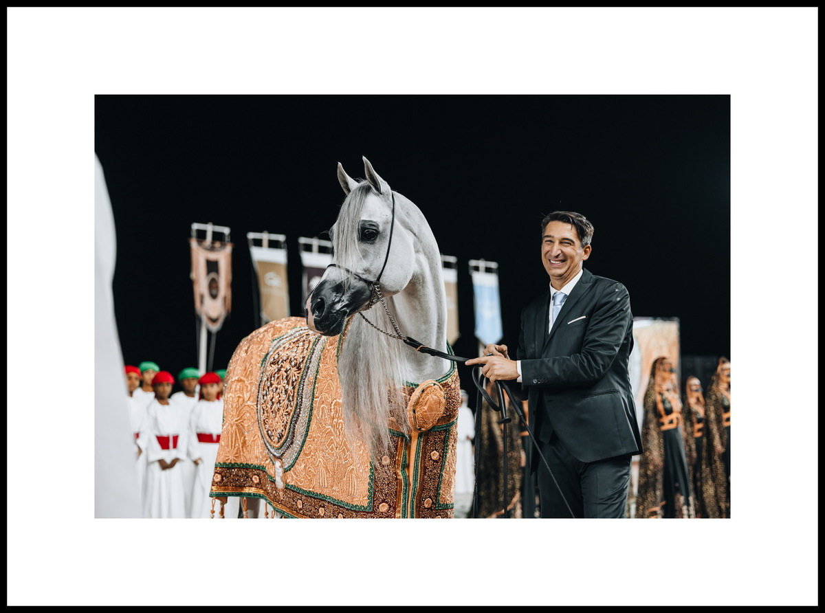 Paolo Capecci and Arabian stallion D Seraj, photo credit by gcarabianstour.com ©