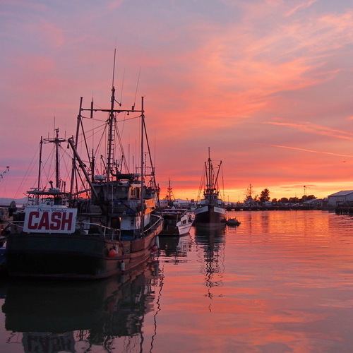 Steveston Fishing Village. <br/> The flame of the sunset